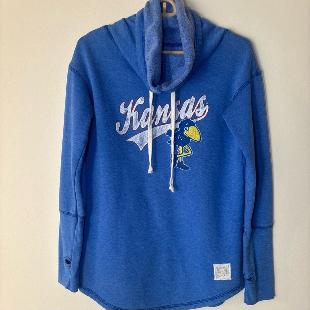 Original Retro Brand Blue Kansas Jayhawks Hoodie